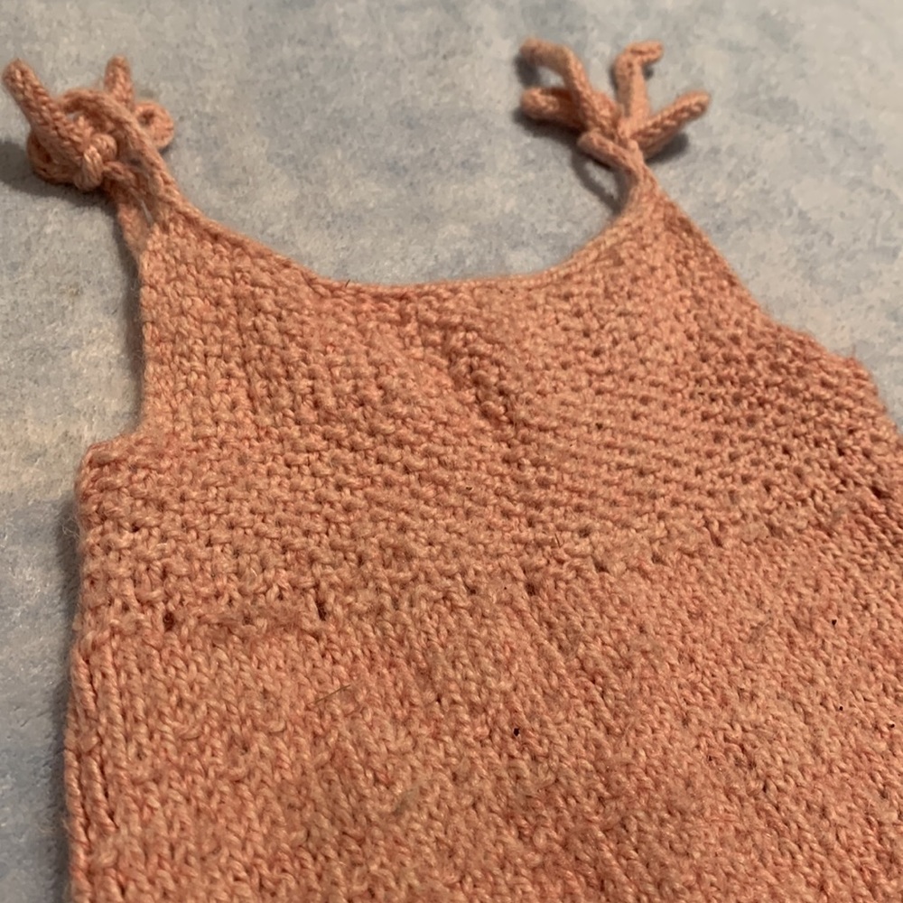 Wool! Hand knit dress with matching hat - Picture 2 of 5